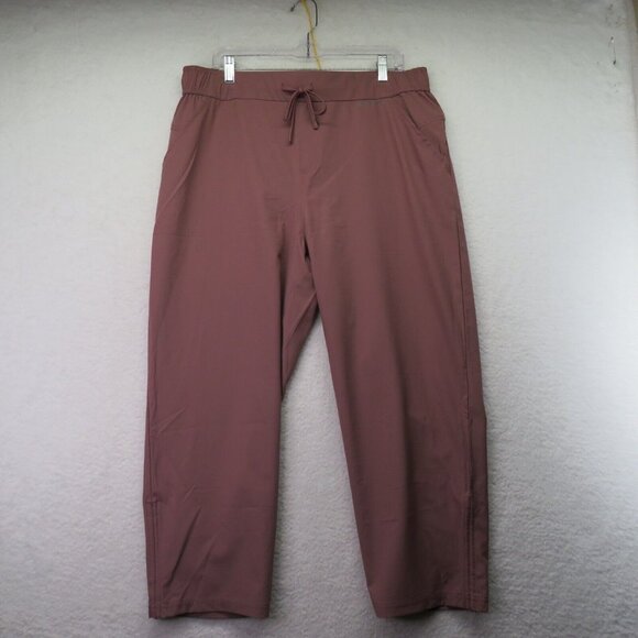 Eddie Bauer Pants Womens Sz Extra Large Pink Athletic Cropped Joggers Drawstring - Picture 1 of 12